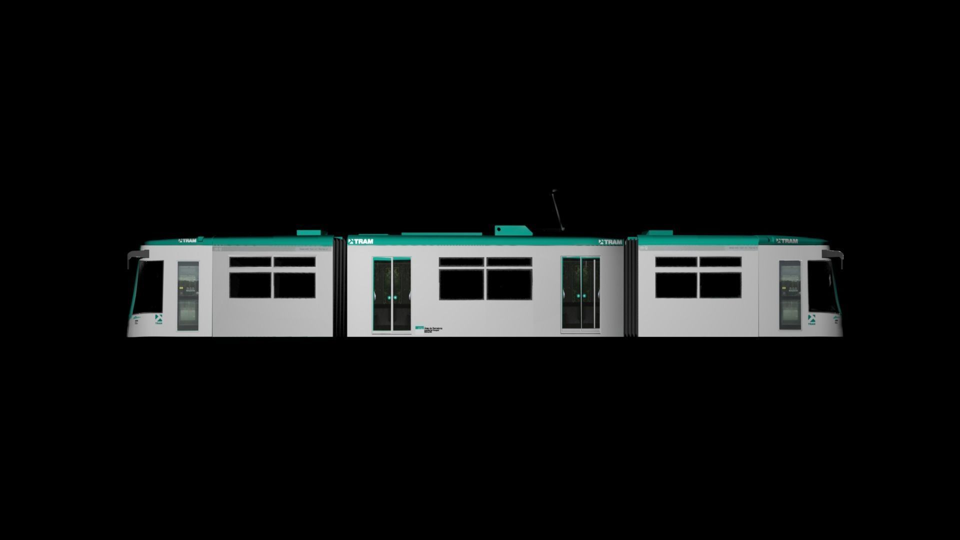 Tram TRAMBAIX Barcelona Low-poly 3D model_3