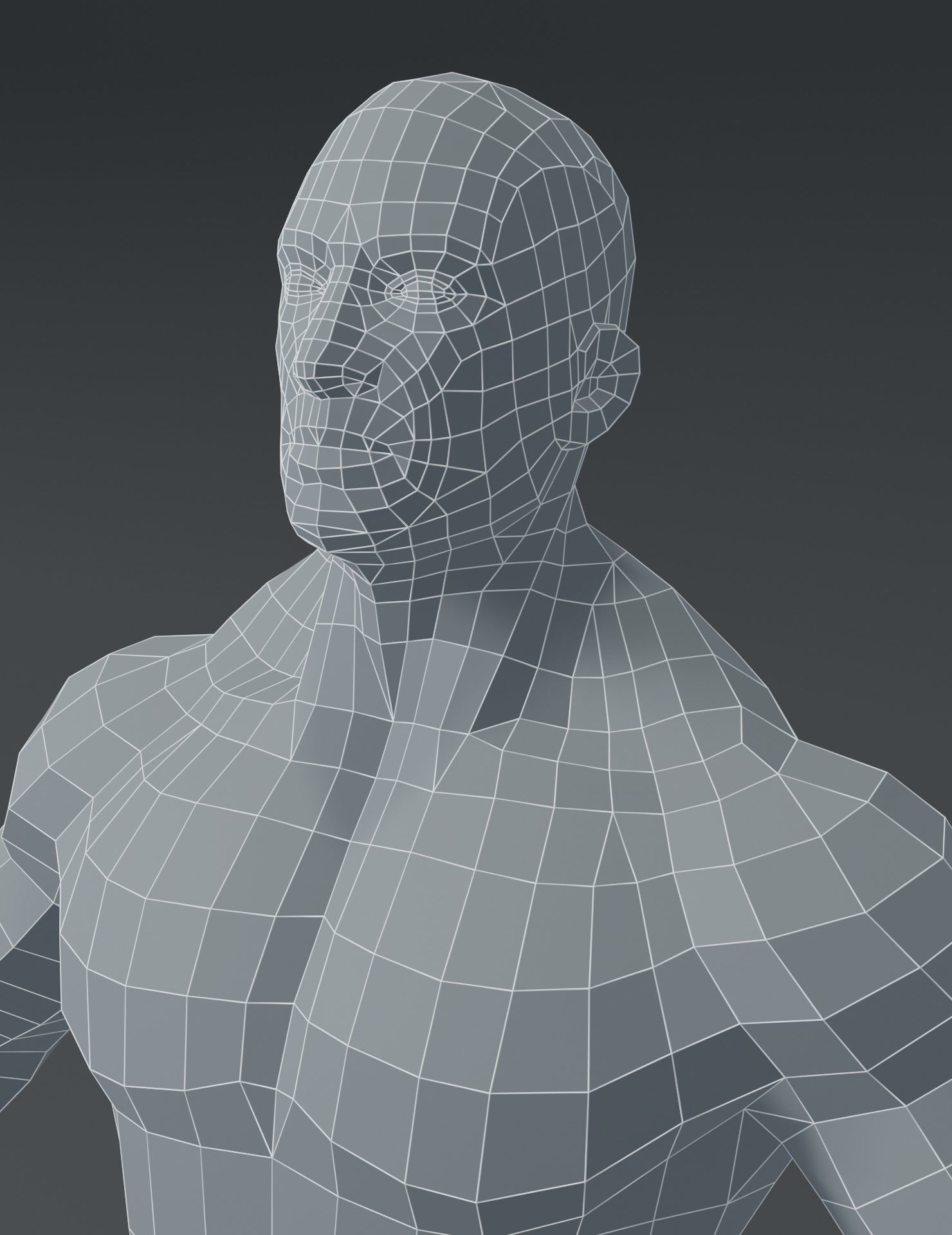 Superhero Muscular Human Body Base Mesh 3D Model Collection_18