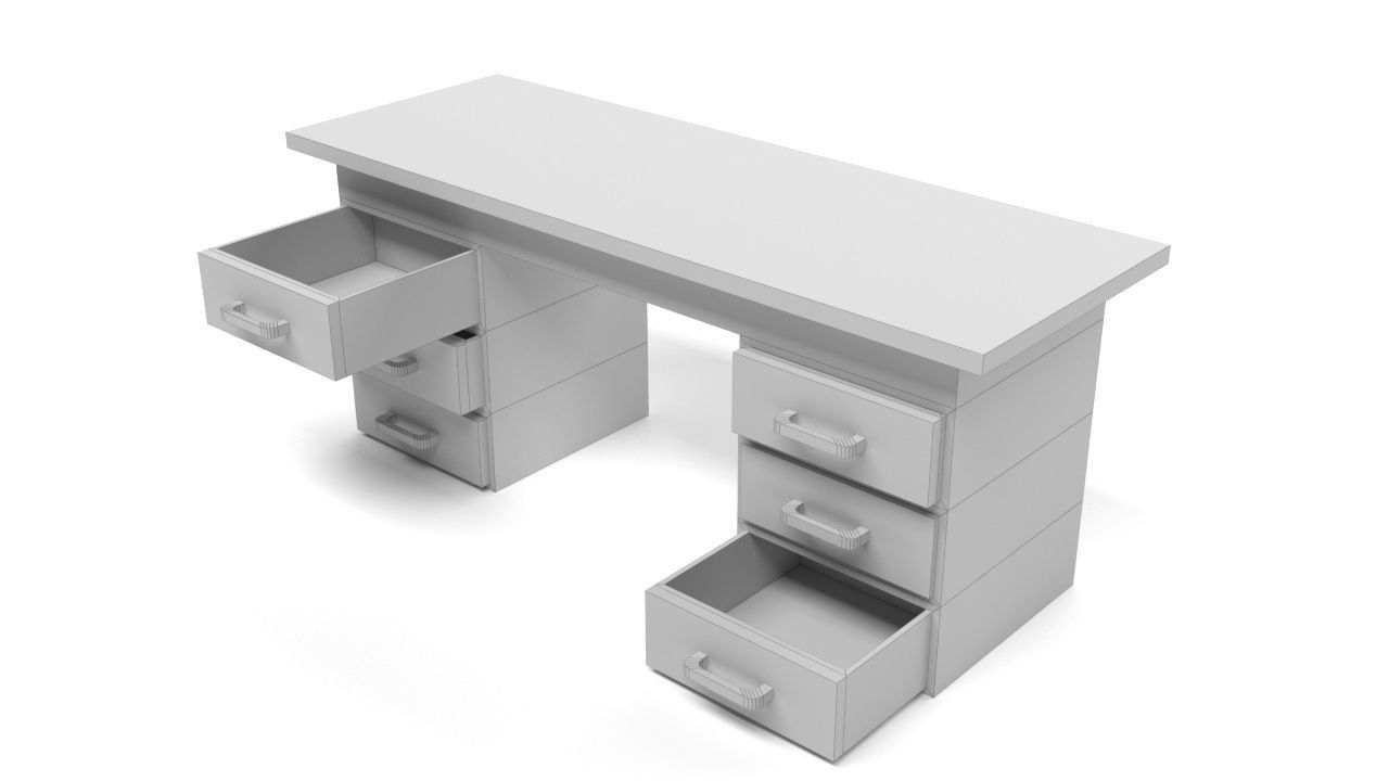 Low poly  Homework Table Low-poly 3D model_4