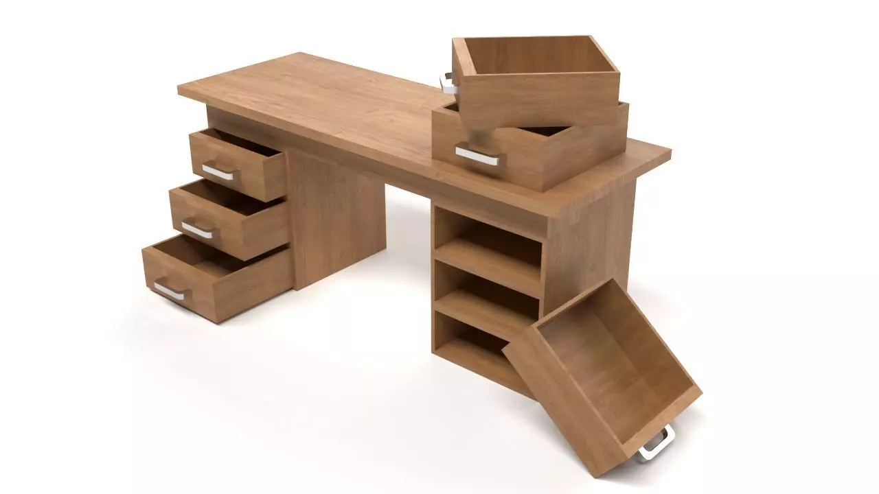 Low poly  Homework Table Low-poly 3D model_0