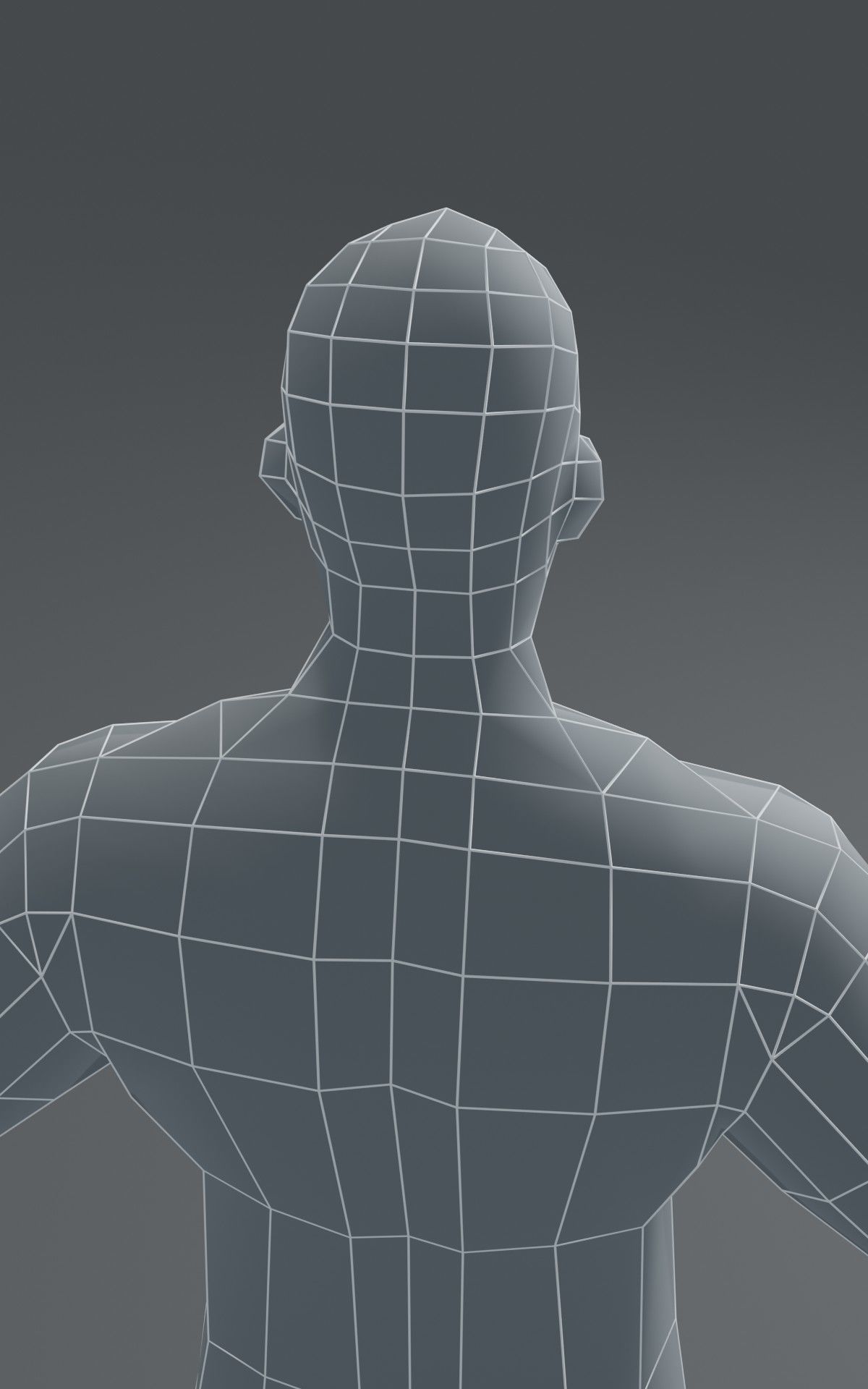 Male Body Base Mesh  3D Model 1000 Polygons Low-poly 3D model_18