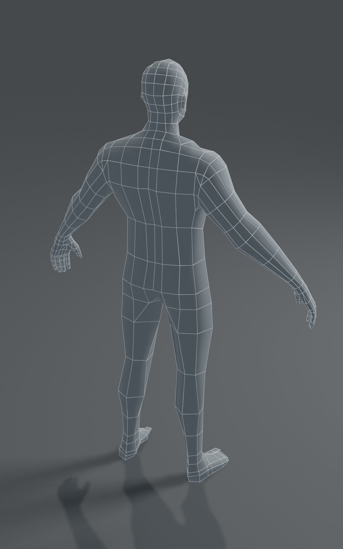 Male Body Base Mesh  3D Model 1000 Polygons Low-poly 3D model_12