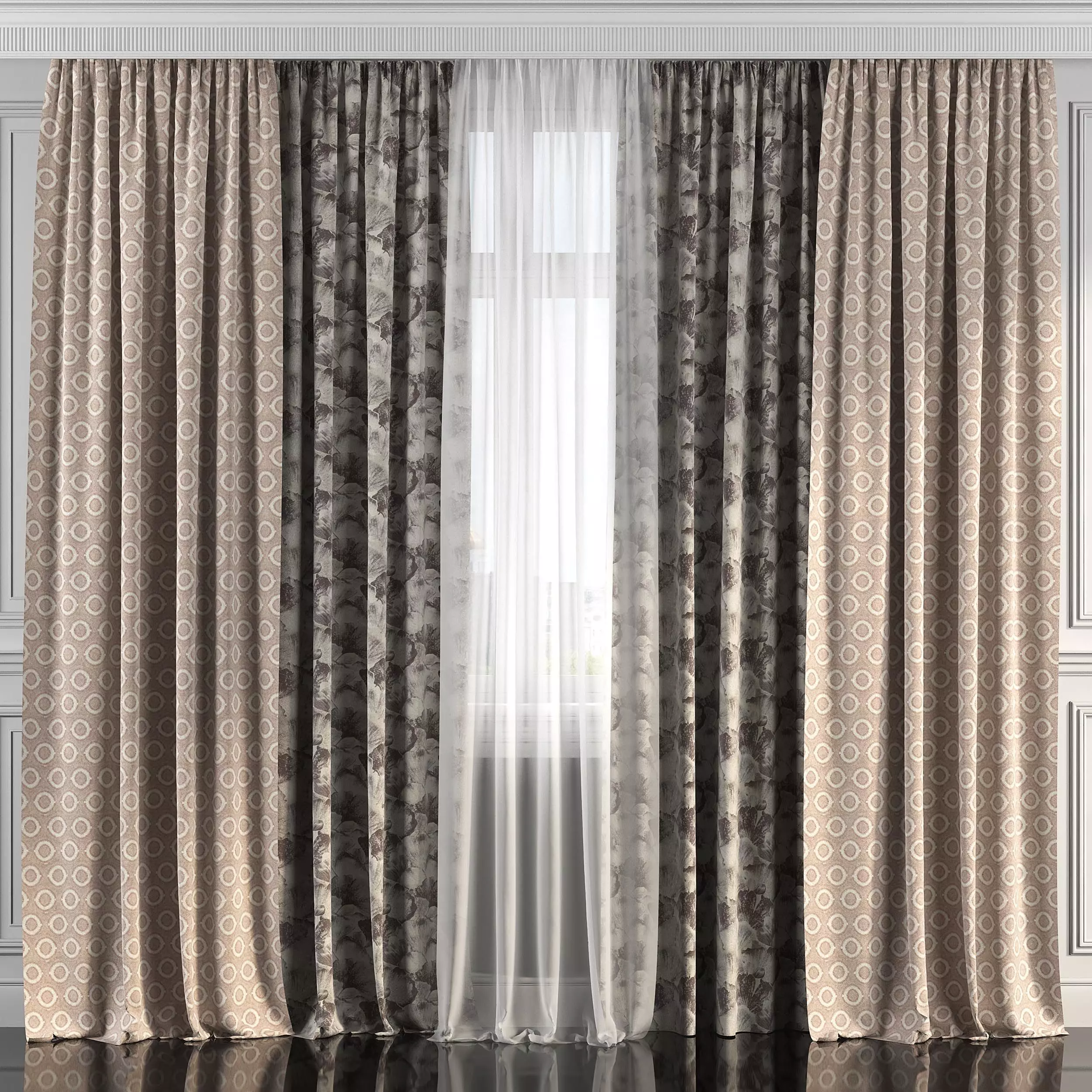 Curtain Set 226 3D model_0