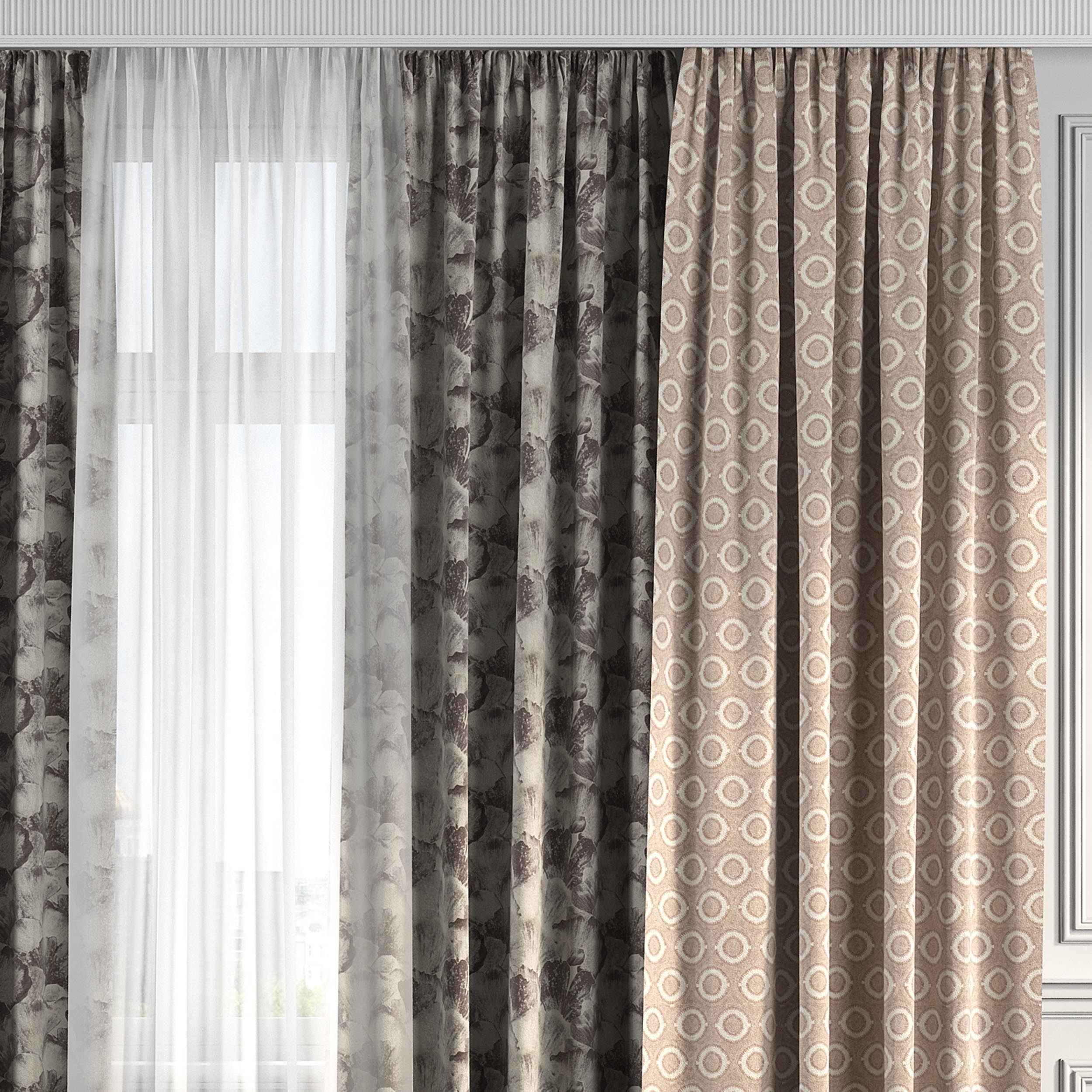 Curtain Set 226 3D model_1