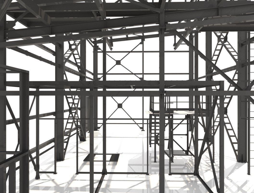 Industrial Metal Hangar 3D model_9