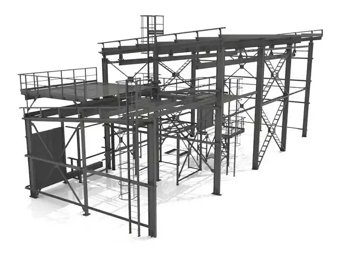 Industrial Metal Hangar 3D model Industrial Metal Hangar 3D model