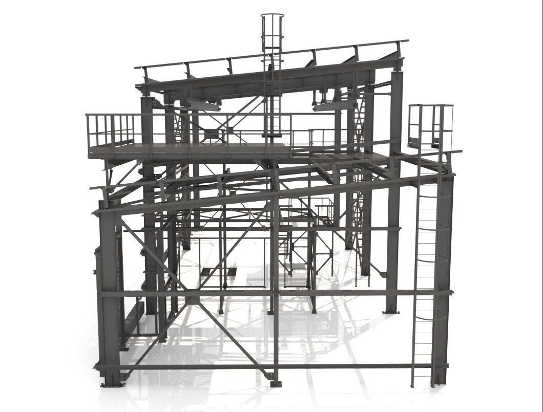 Industrial Metal Hangar 3D model_5