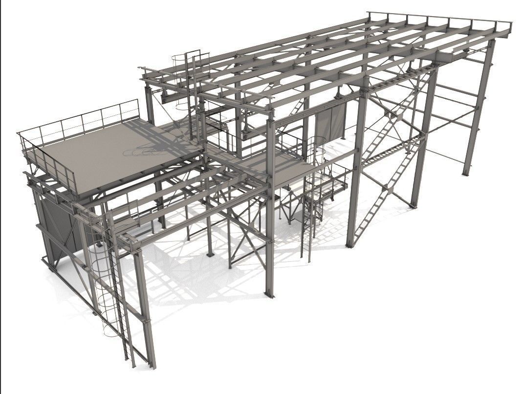 Industrial Metal Hangar 3D model_11
