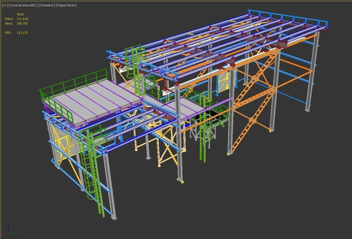 Industrial Metal Hangar 3D model_12