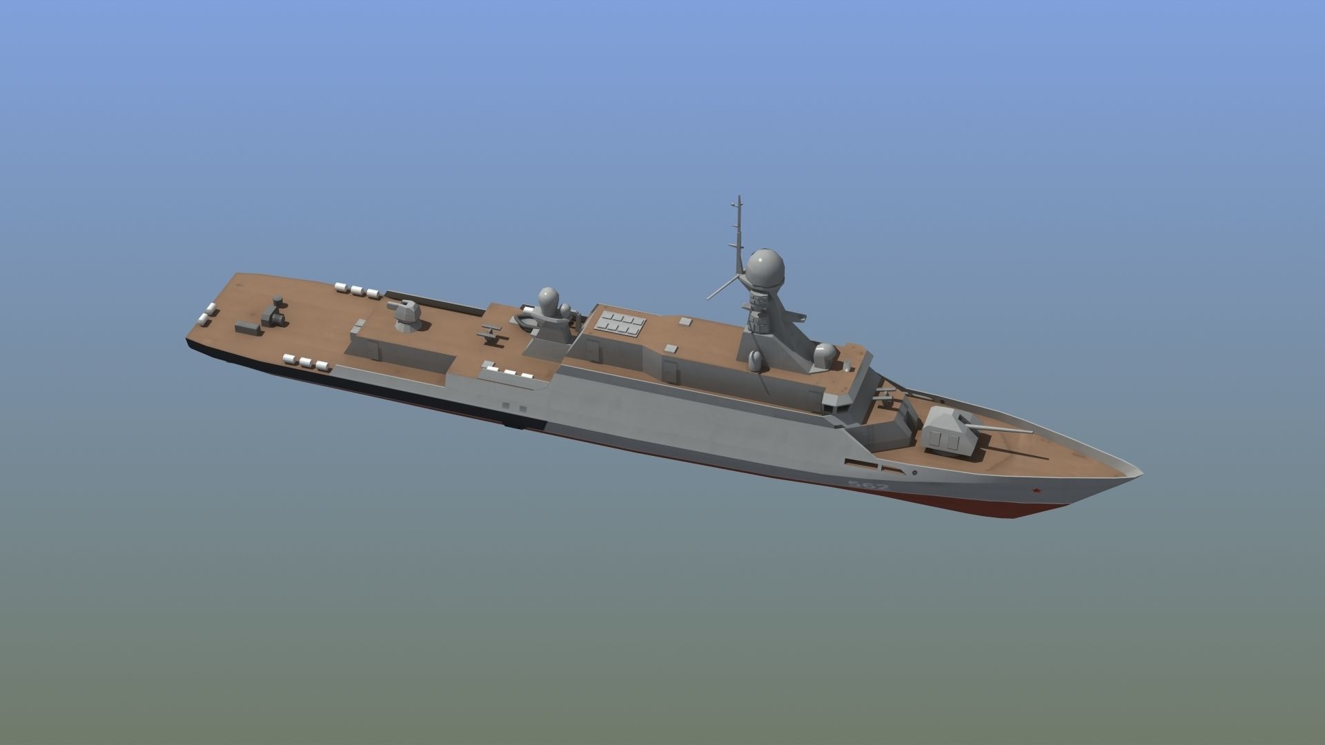 BuyanM Warship Low-poly 3D model_9