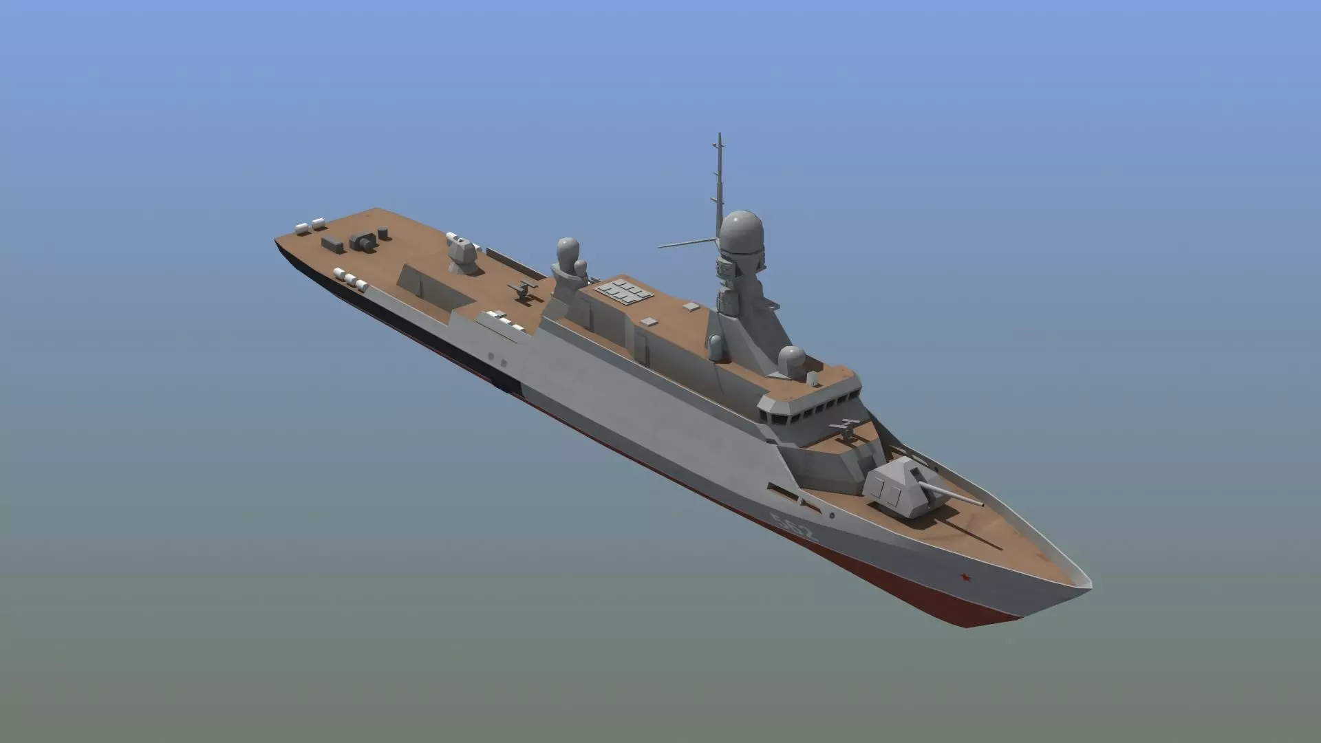 BuyanM Warship Low-poly 3D model_0
