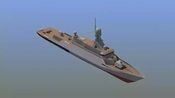 BuyanM Warship Low-poly 3D model