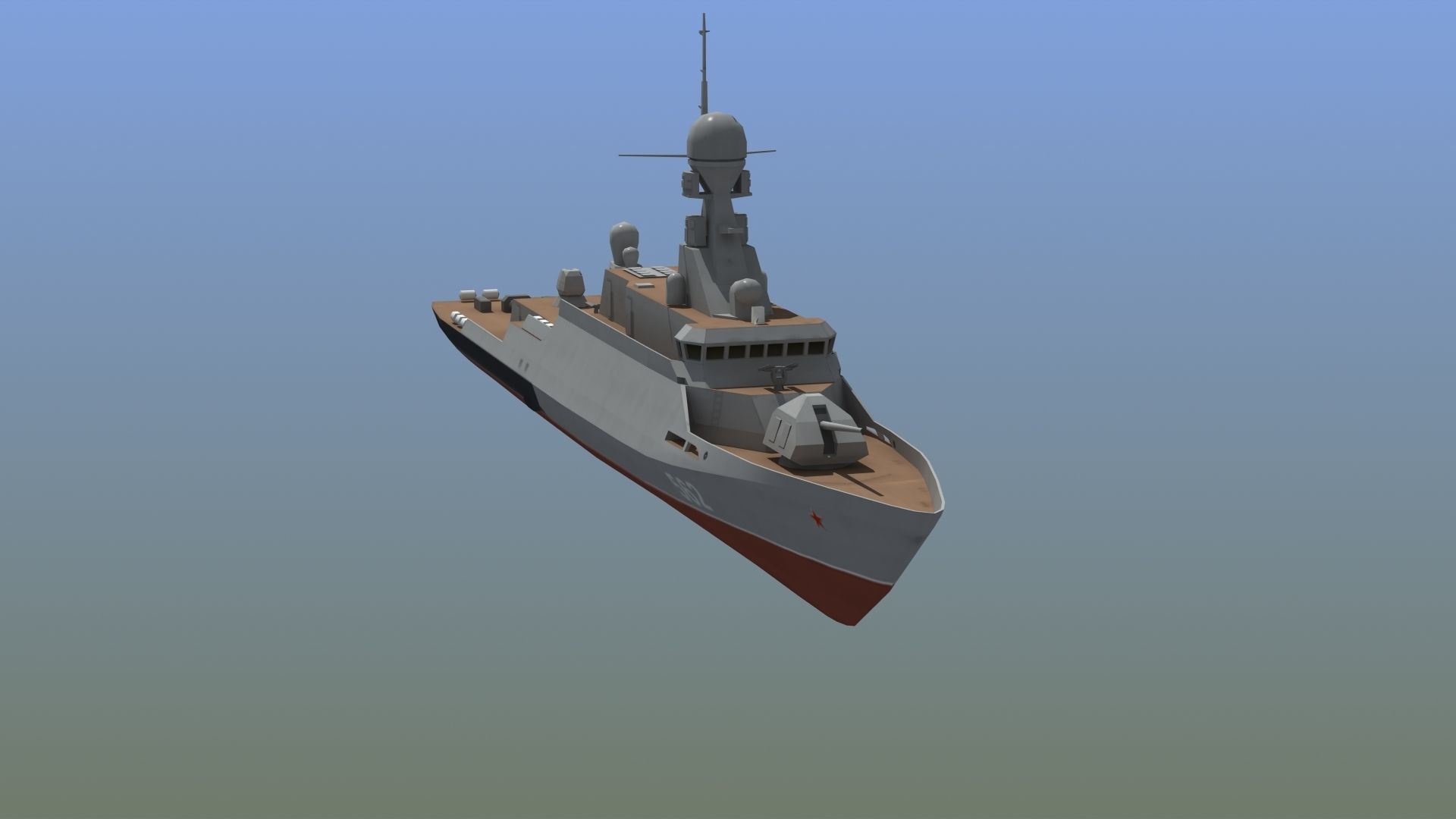 BuyanM Warship Low-poly 3D model_13