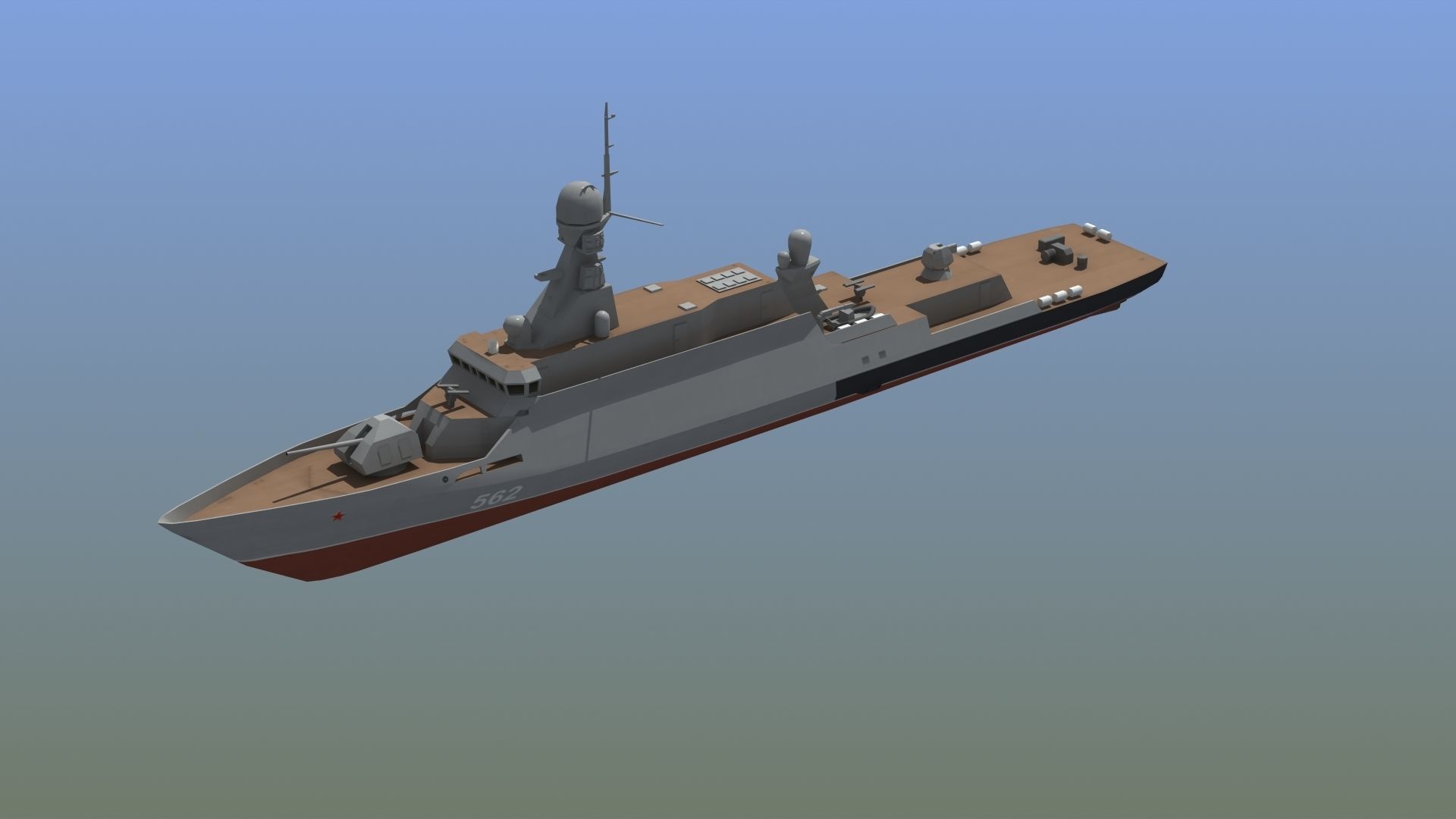 BuyanM Warship Low-poly 3D model_2