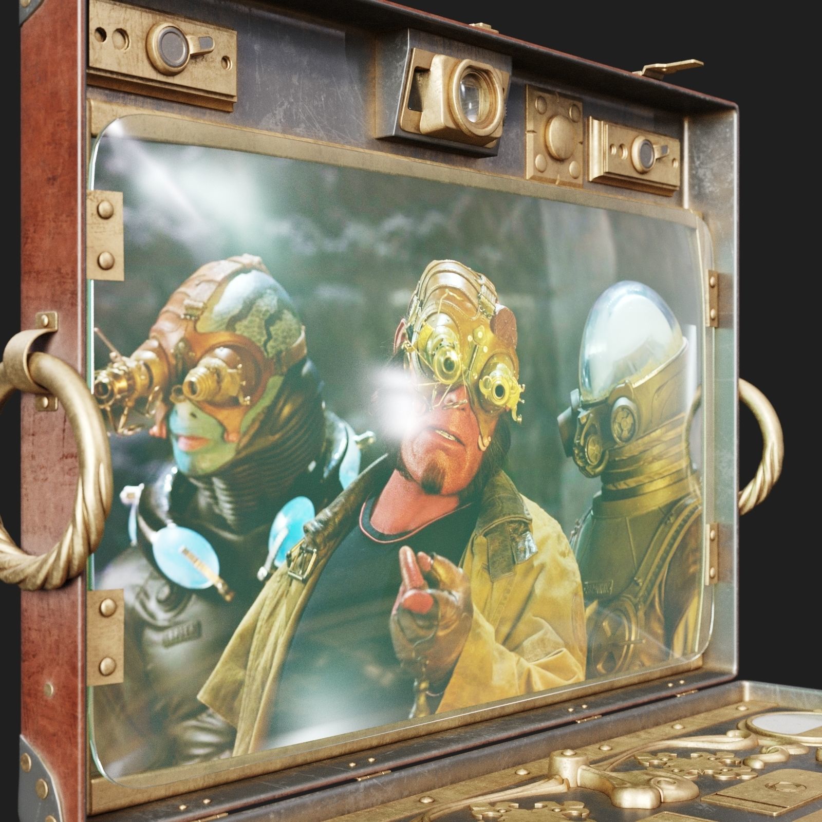 Steampunk Laptop 3D model_3