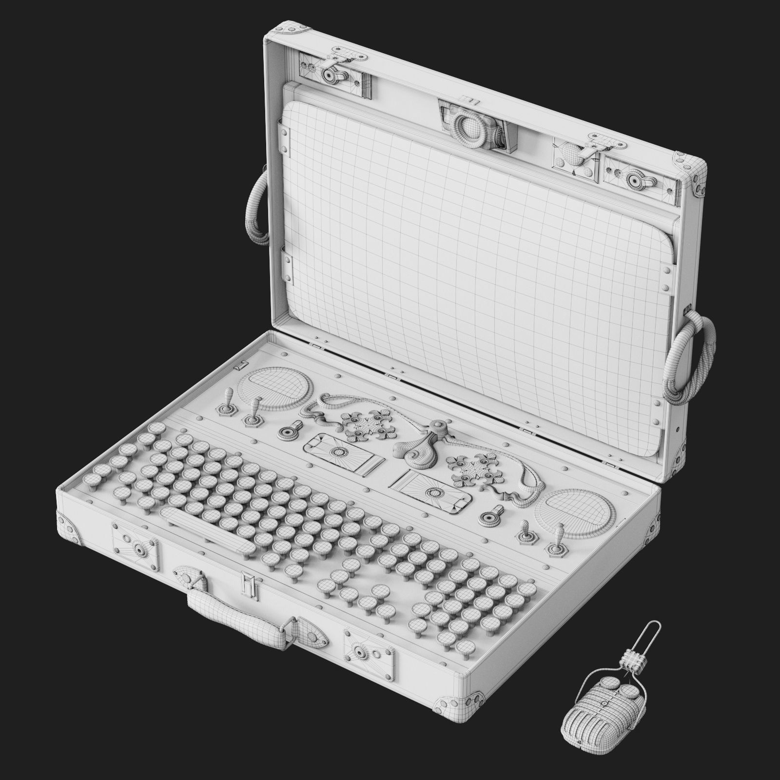 Steampunk Laptop 3D model_4