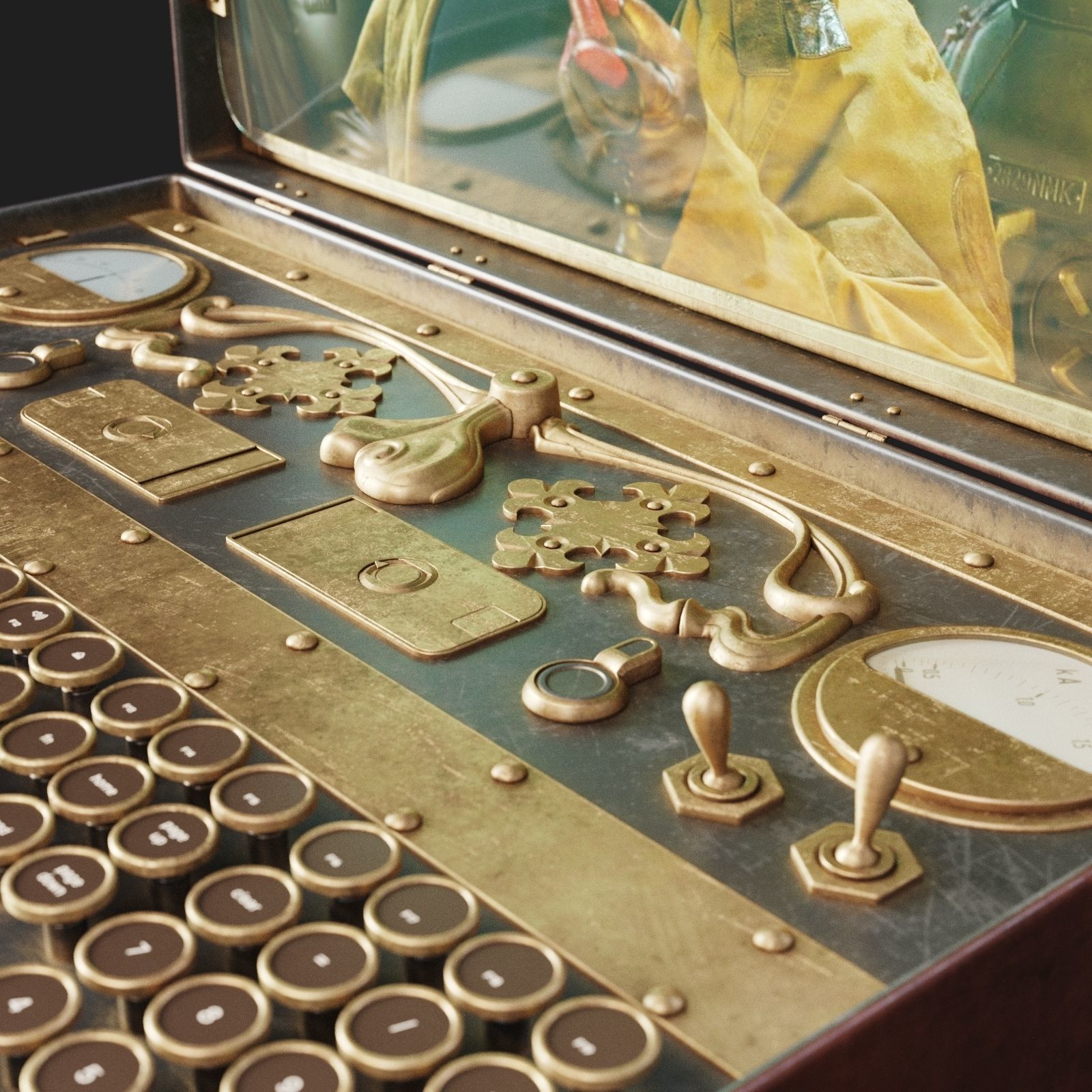 Steampunk Laptop 3D model_2