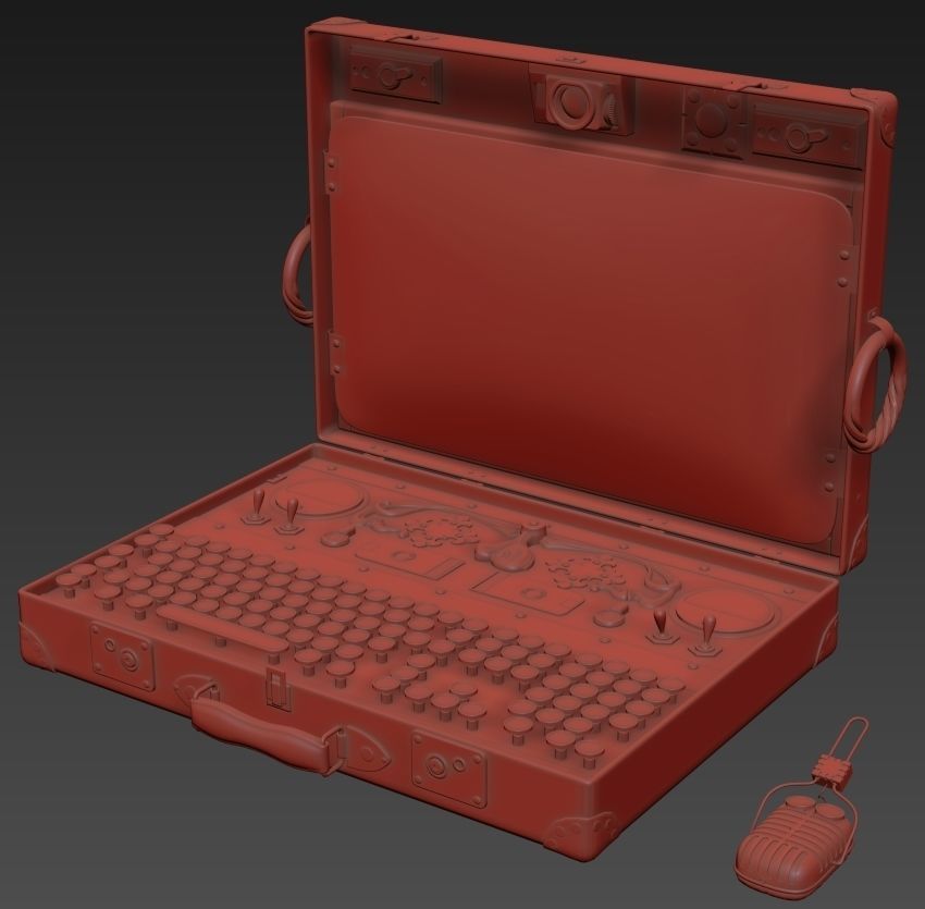Steampunk Laptop 3D model_6