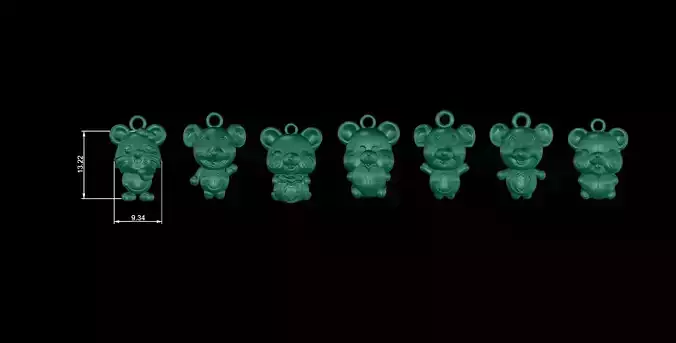 MOUSE teddy bear charms