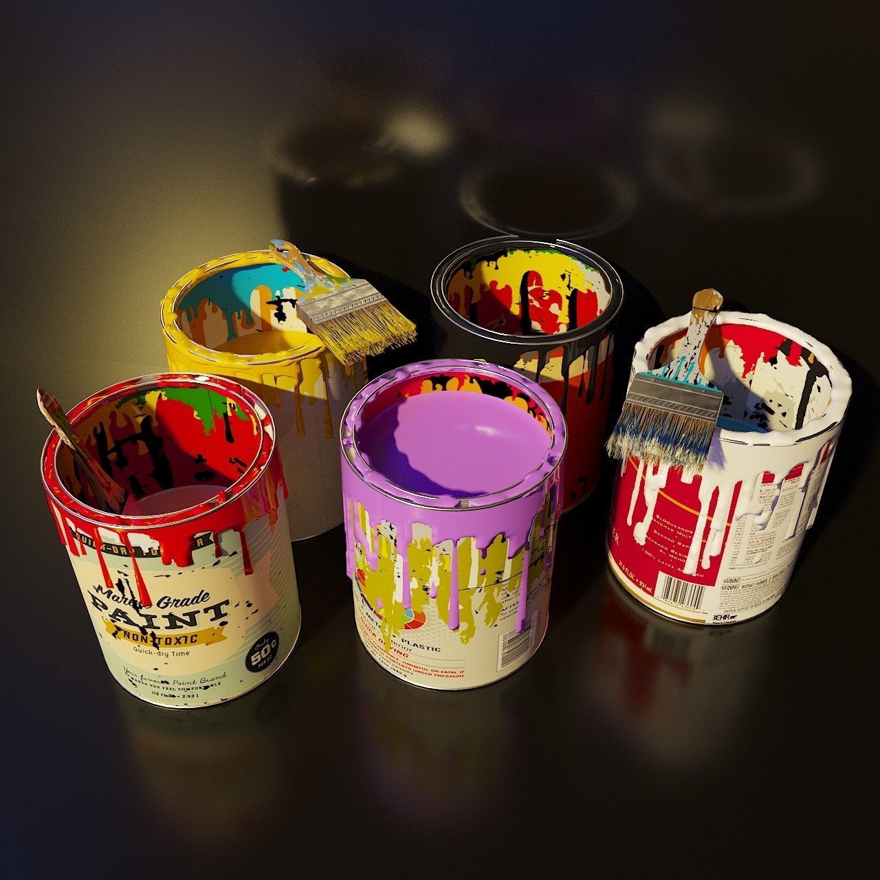 Artist Studio Set 190 3D model_23