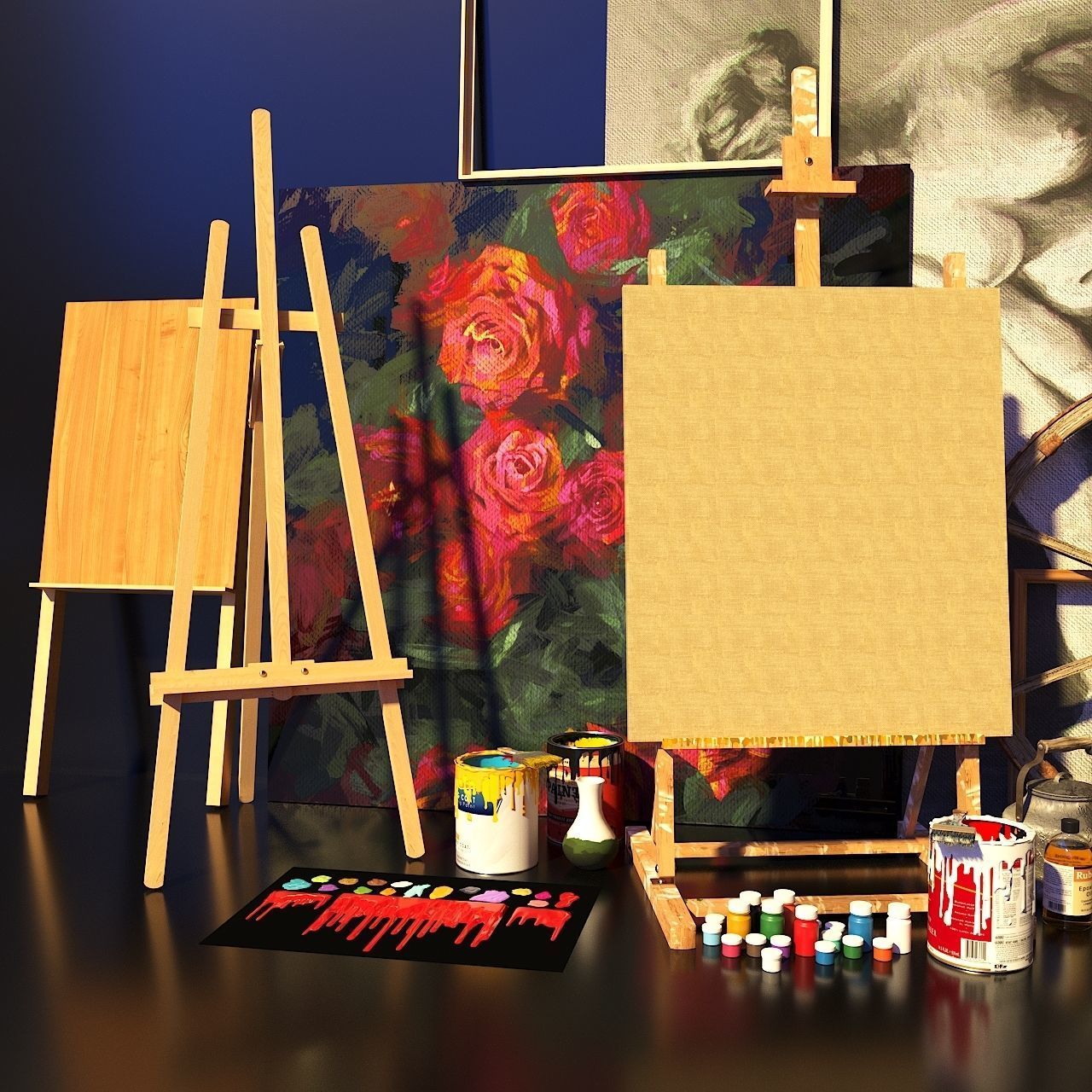 Artist Studio Set 190 3D model_6