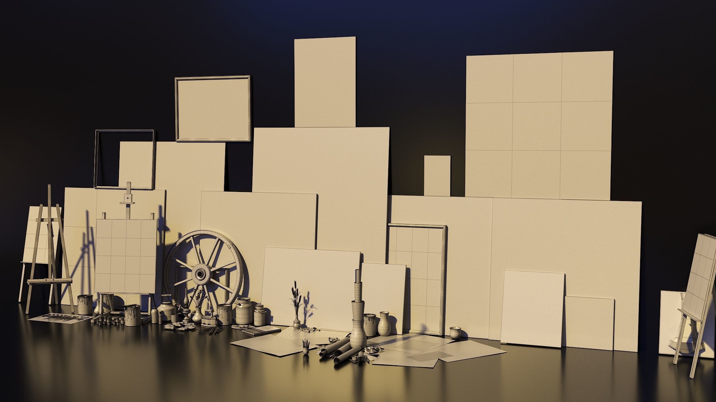 Artist Studio Set 190 3D model_5