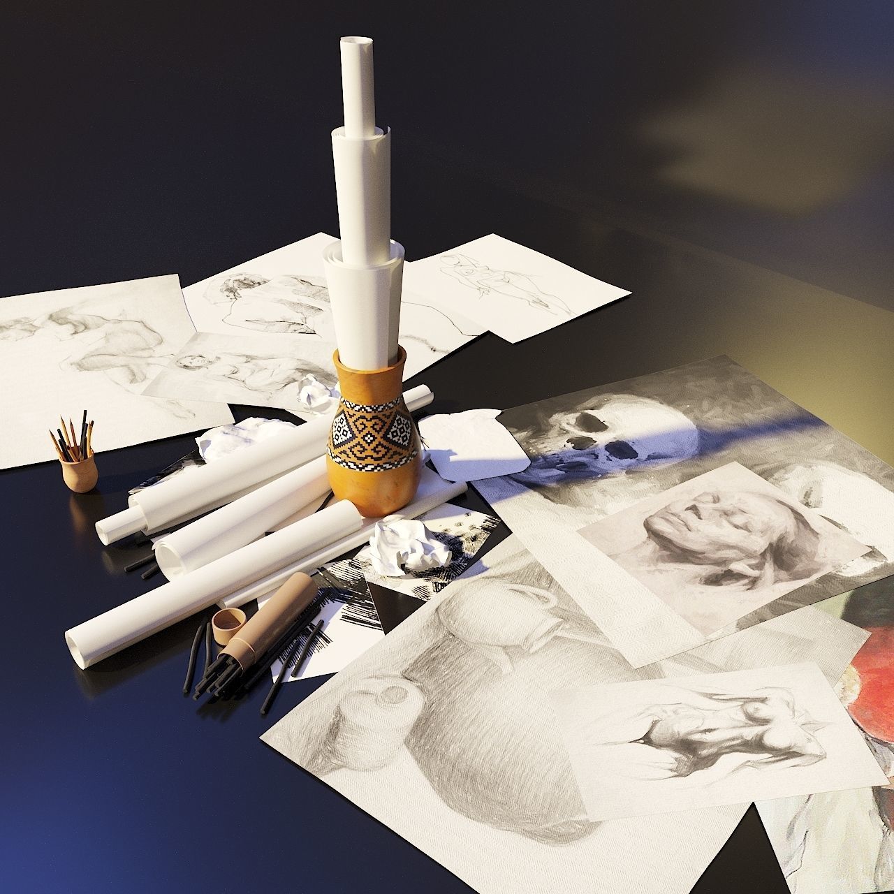 Artist Studio Set 190 3D model_19