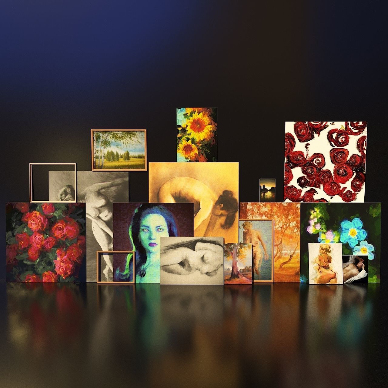 Artist Studio Set 190 3D model_16