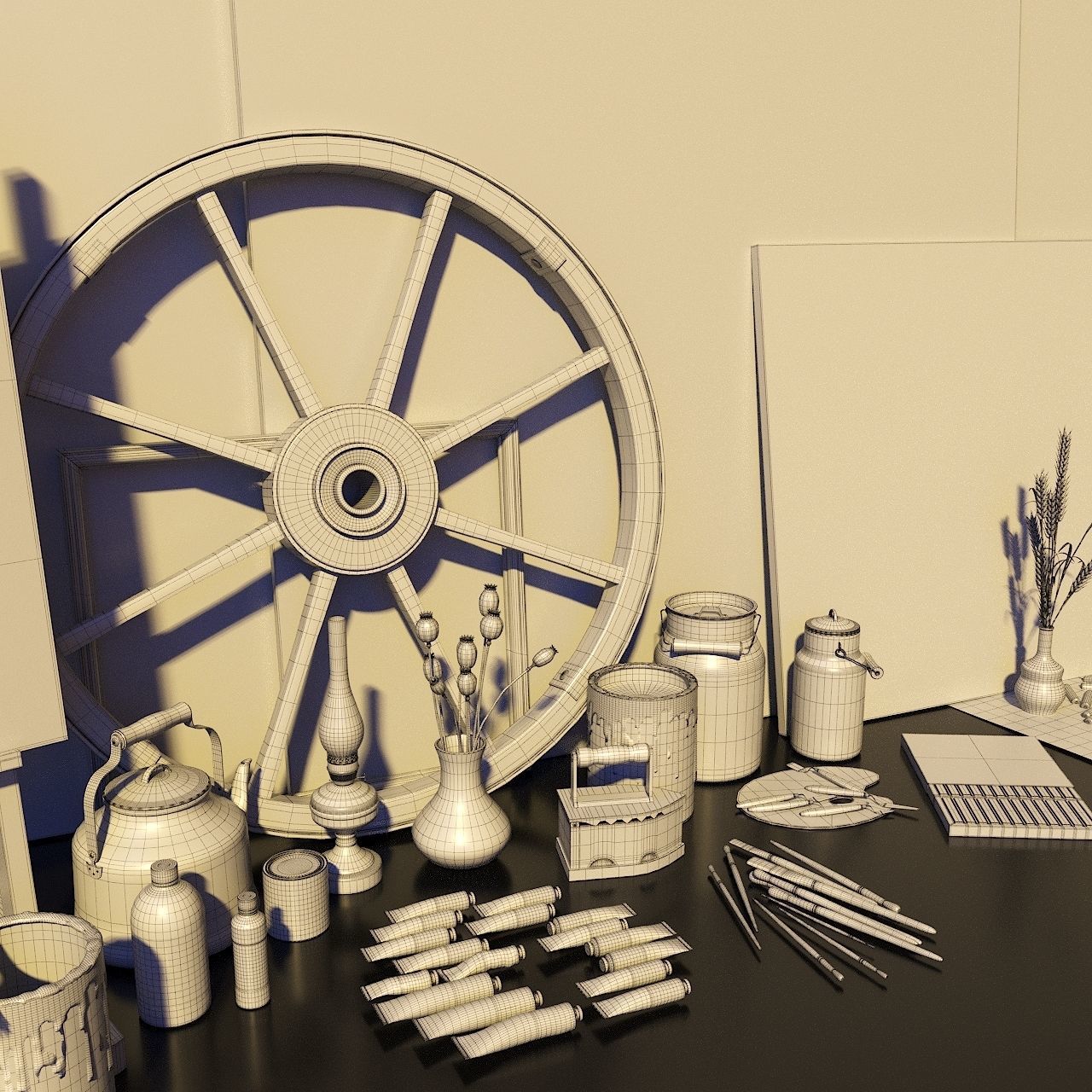 Artist Studio Set 190 3D model_9