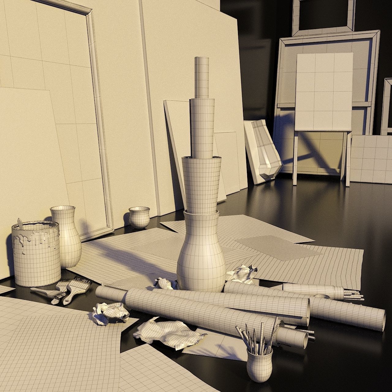 Artist Studio Set 190 3D model_11