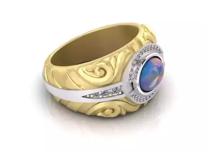 ring with opal and diamonds