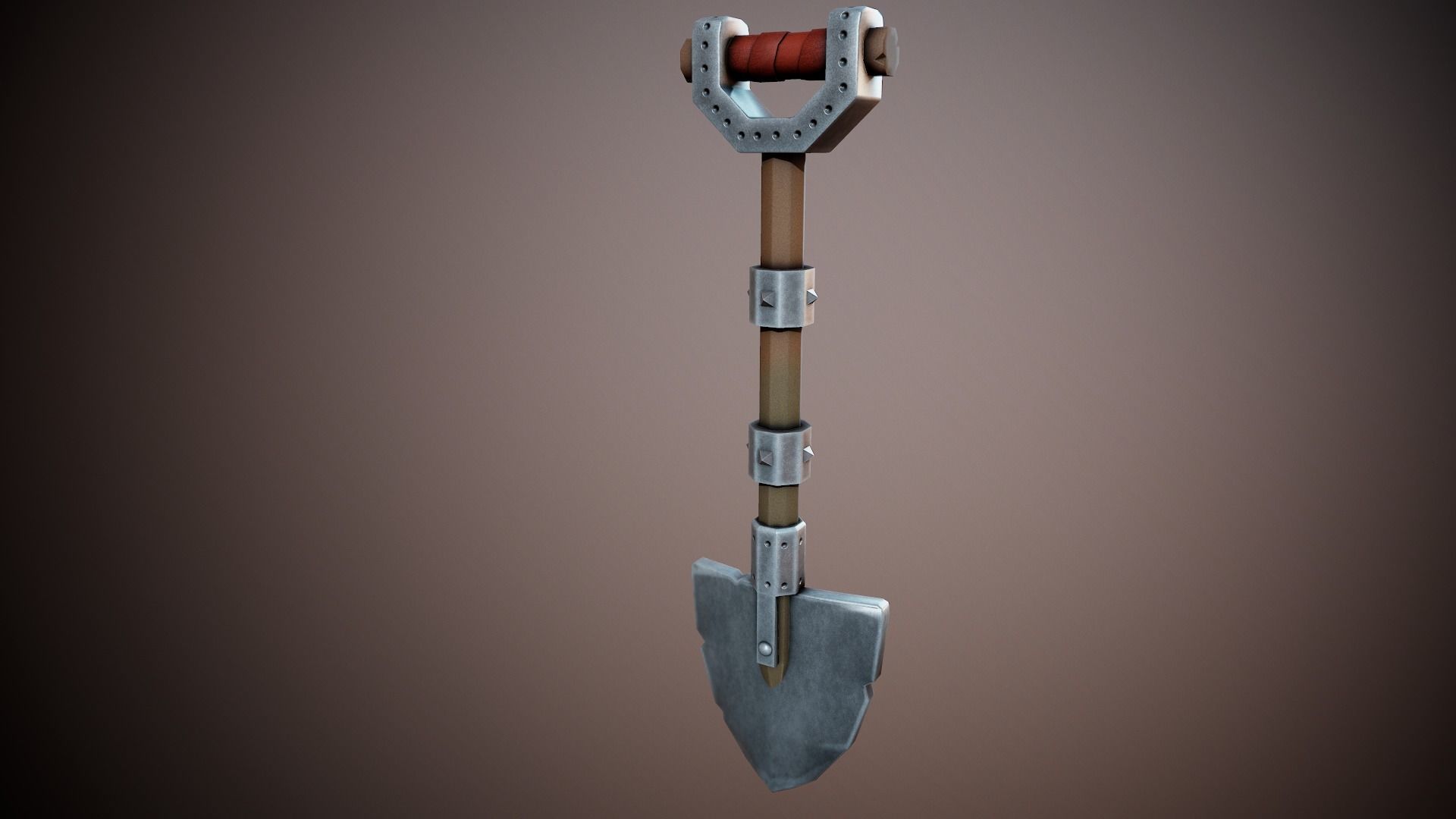Stylized Shovel - Tutorial Included Low-poly 3D model_3