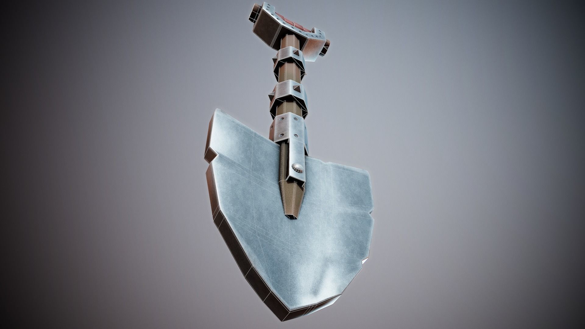 Stylized Shovel - Tutorial Included Low-poly 3D model_10