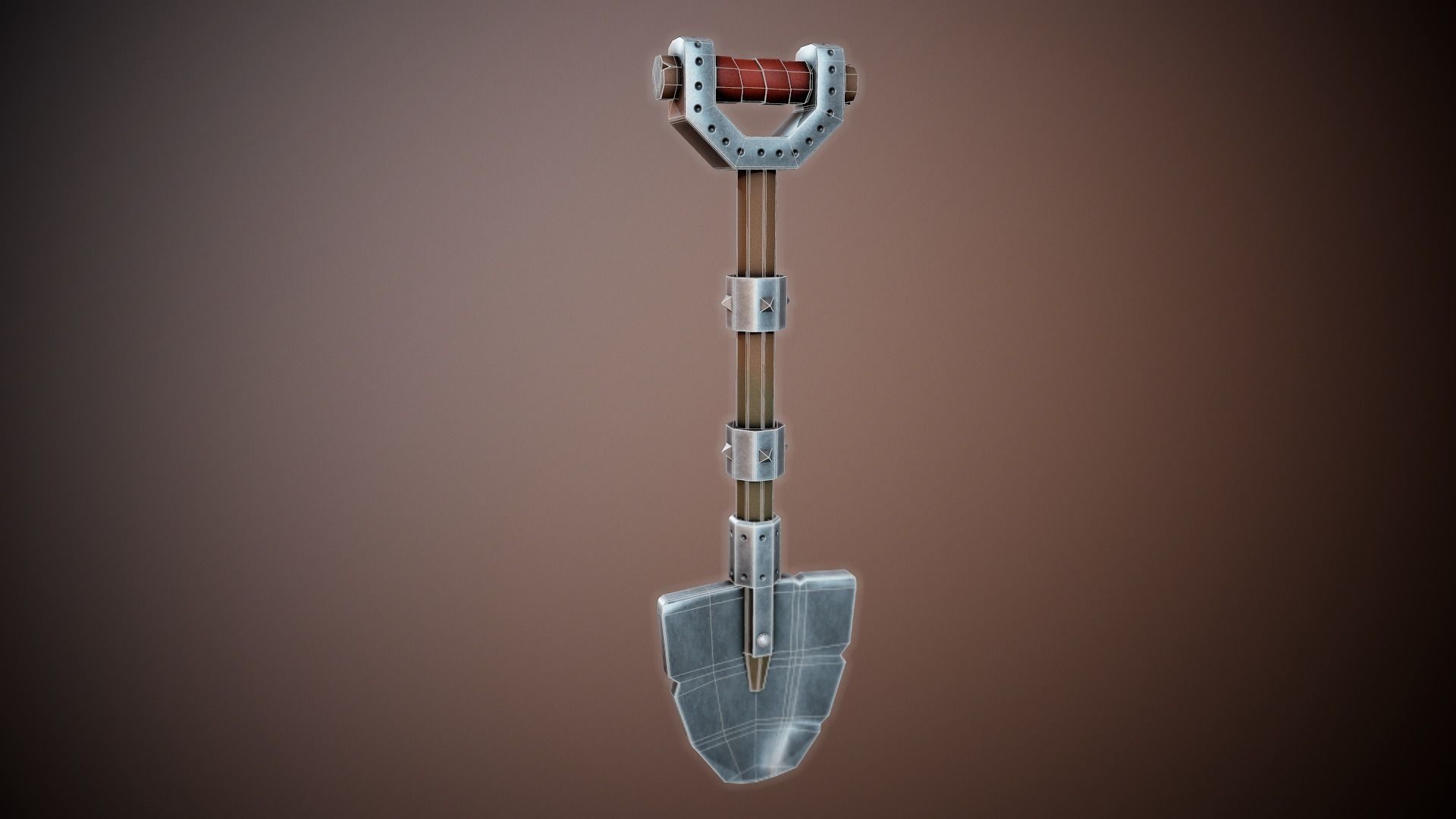 Stylized Shovel - Tutorial Included Low-poly 3D model_2