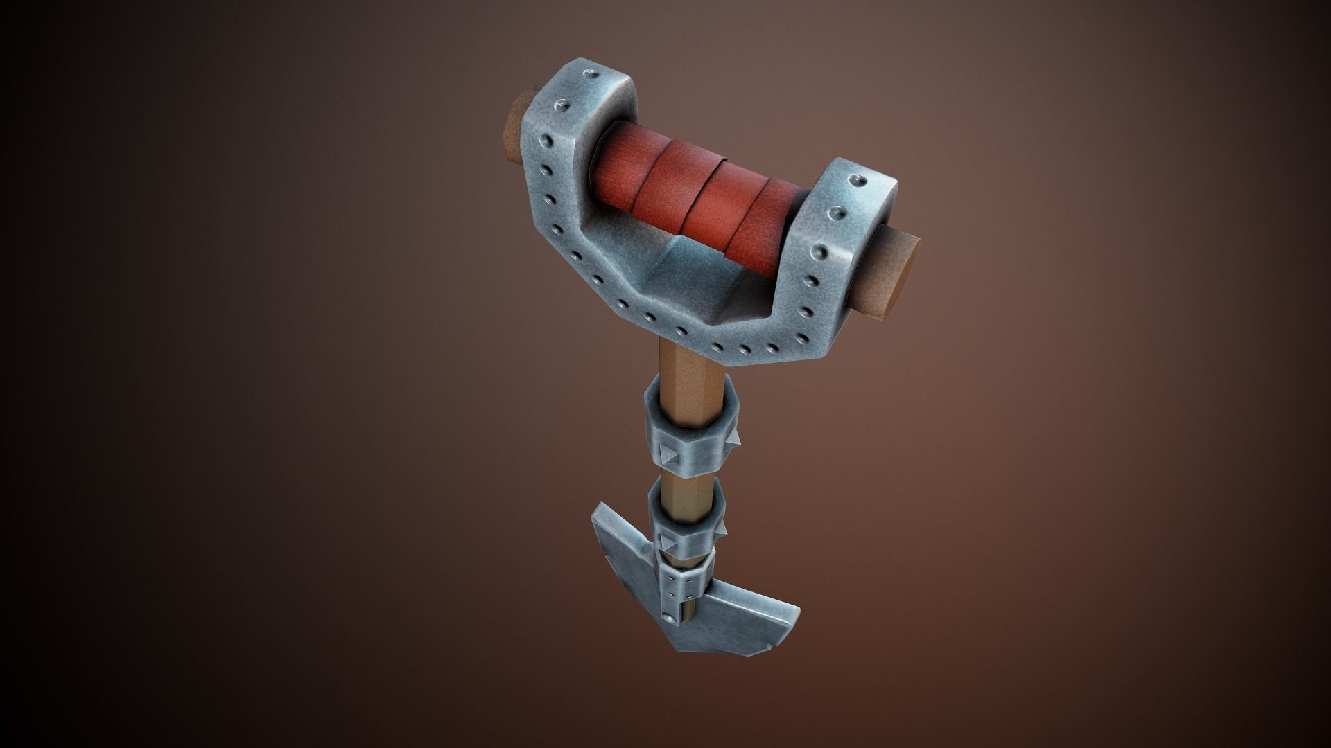 Stylized Shovel - Tutorial Included Low-poly 3D model_5