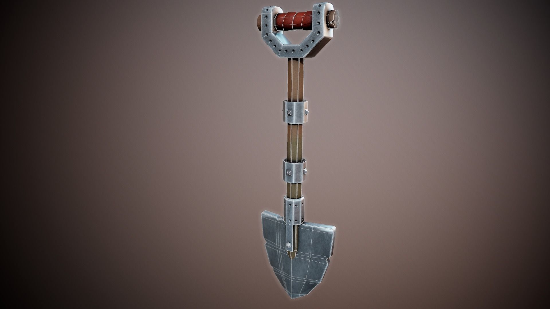 Stylized Shovel - Tutorial Included Low-poly 3D model_4