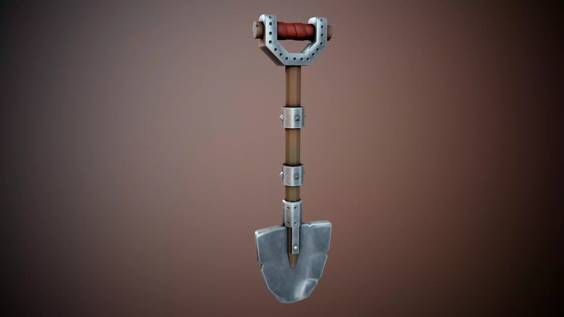 Stylized Shovel - Tutorial Included Low-poly 3D model_0