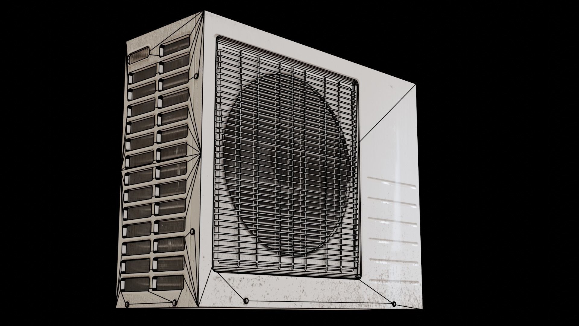 Low poly Air Conditioner Unit 2 Low-poly 3D model_4