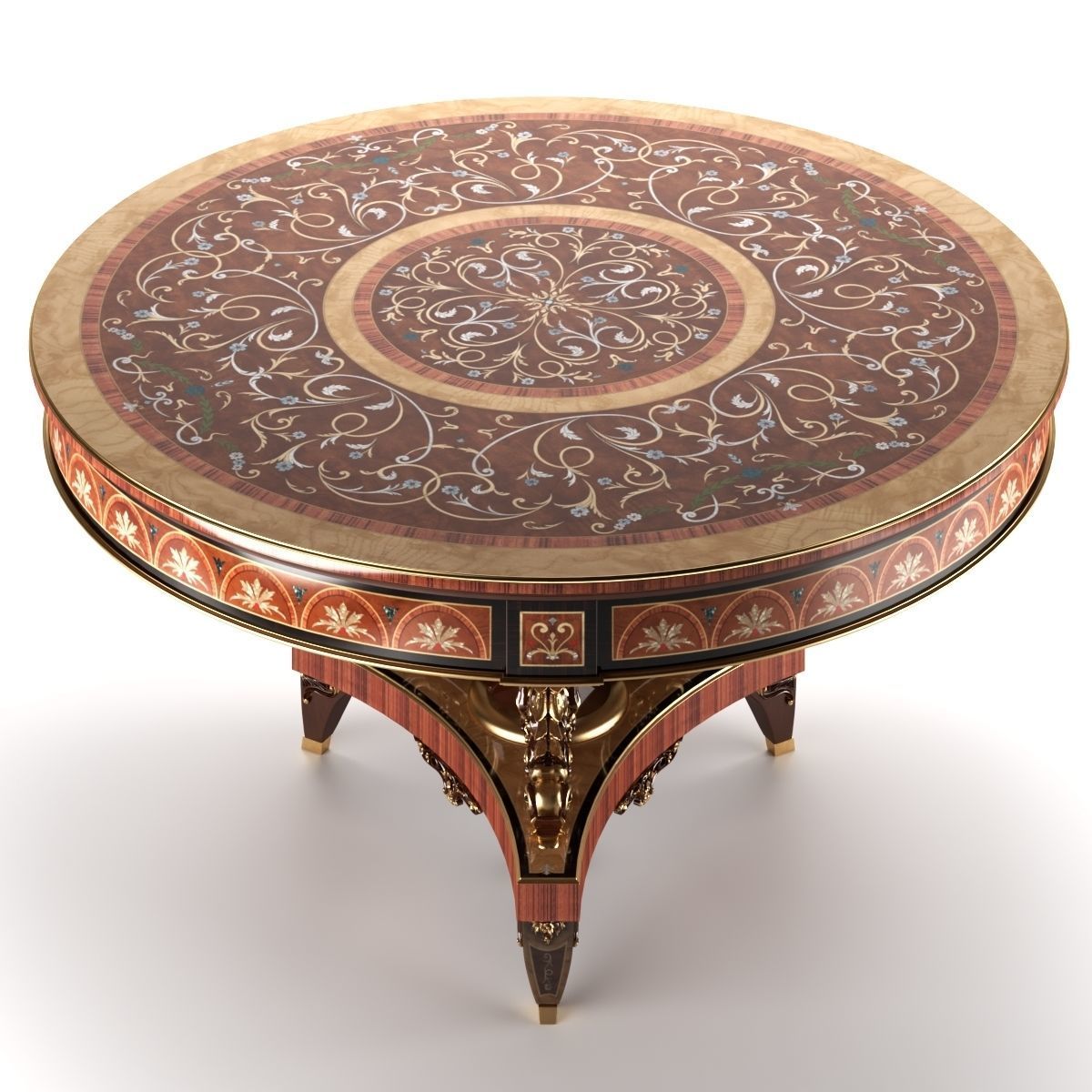  ROUND DINING TABLE TAVOLO TONDO 3D model_1