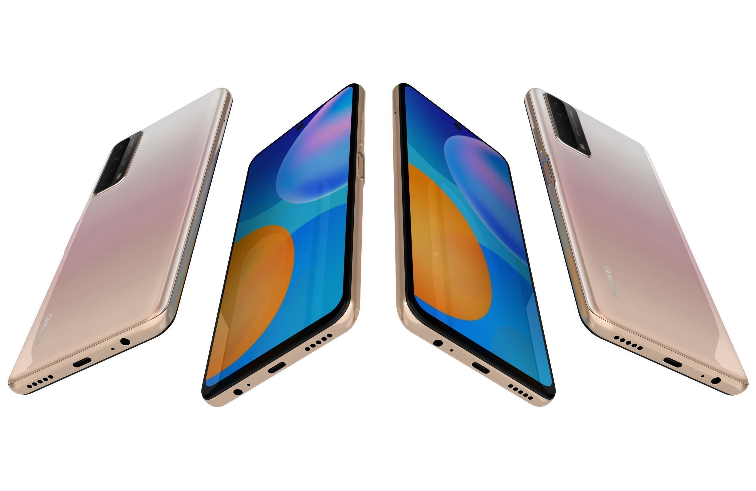 Huawei P Smart 2021 Blush Gold 3D model_2