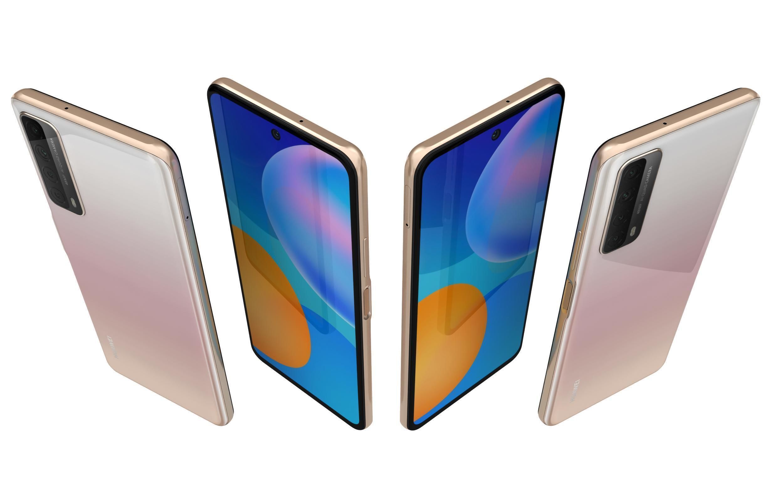 Huawei P Smart 2021 Blush Gold 3D model_7