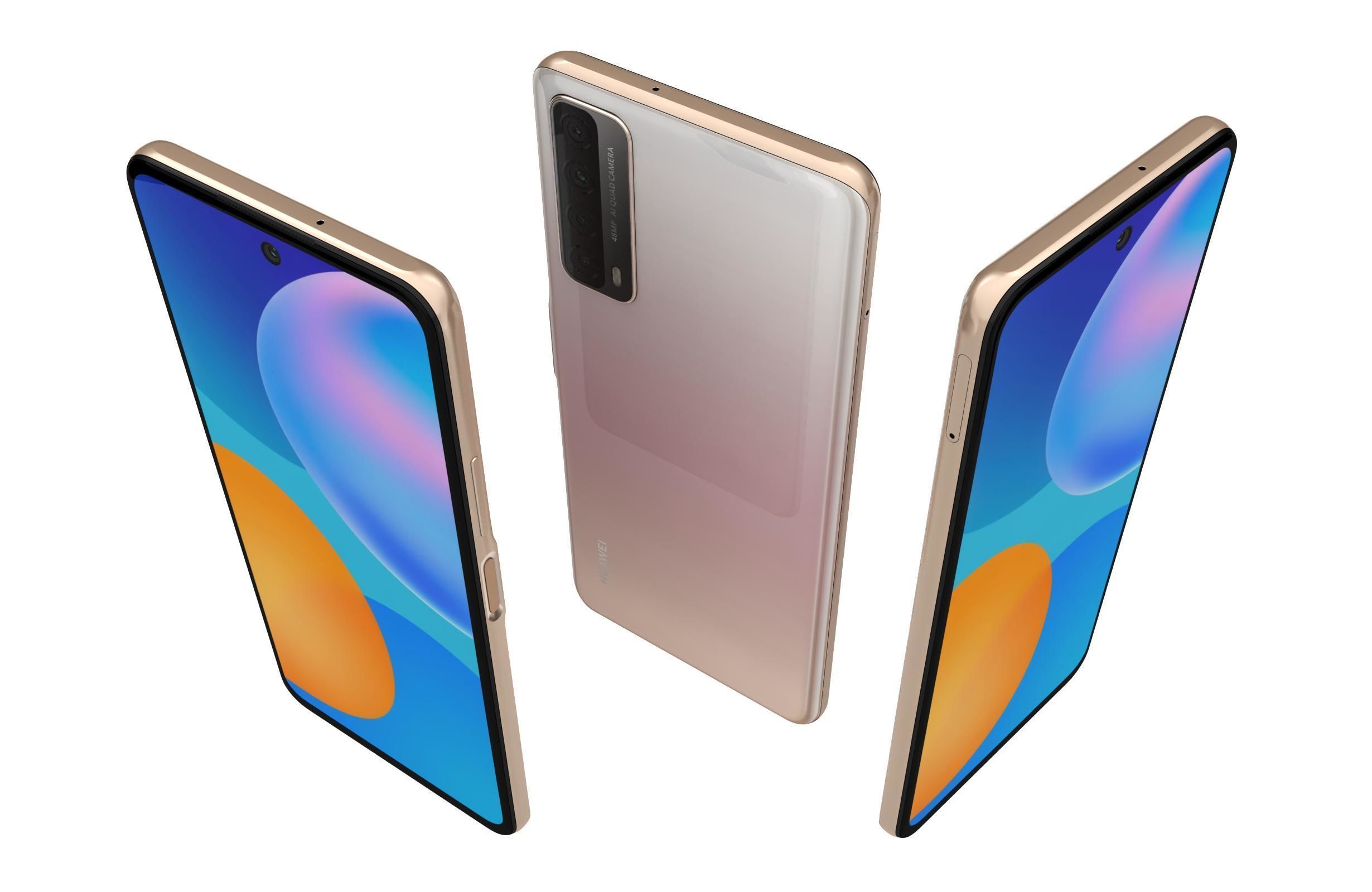 Huawei P Smart 2021 Blush Gold 3D model_3
