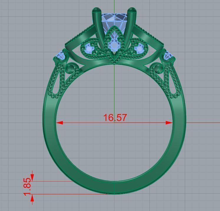 diamond ring 128 3D print model_2