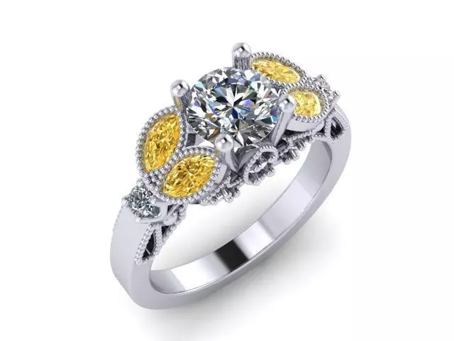 diamond ring 128 3D print model_0