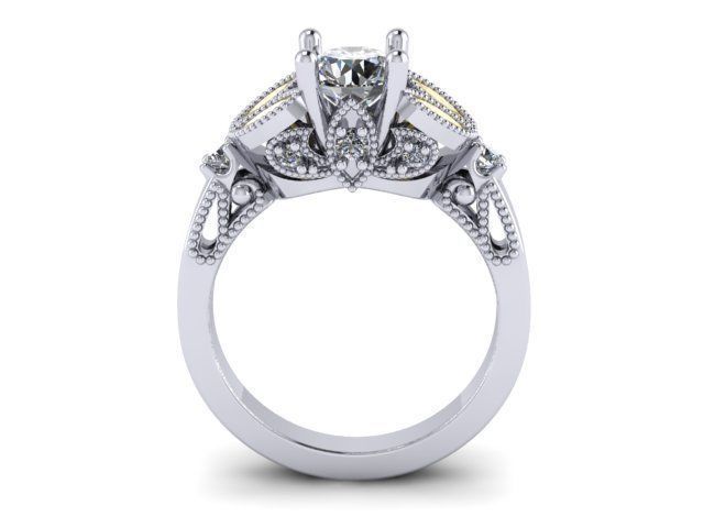 diamond ring 128 3D print model_1