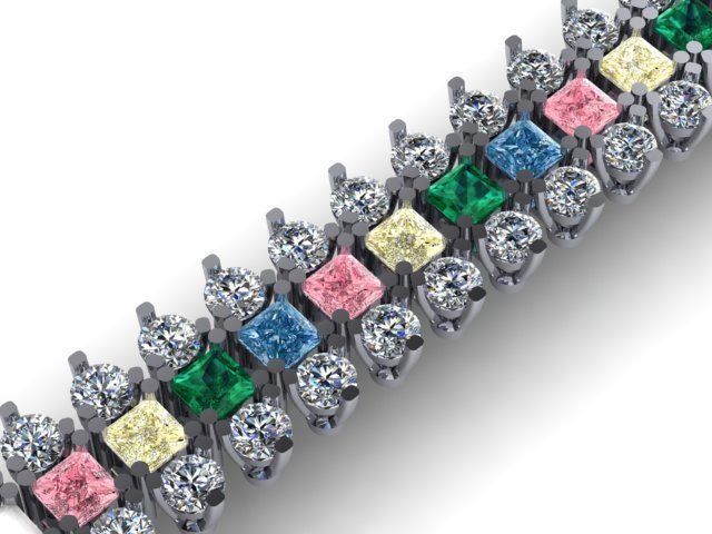 diamond bracelet 130 3D print model_1