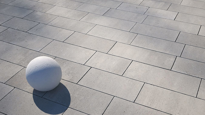 Concrete pavement seamless tile texture 3D model