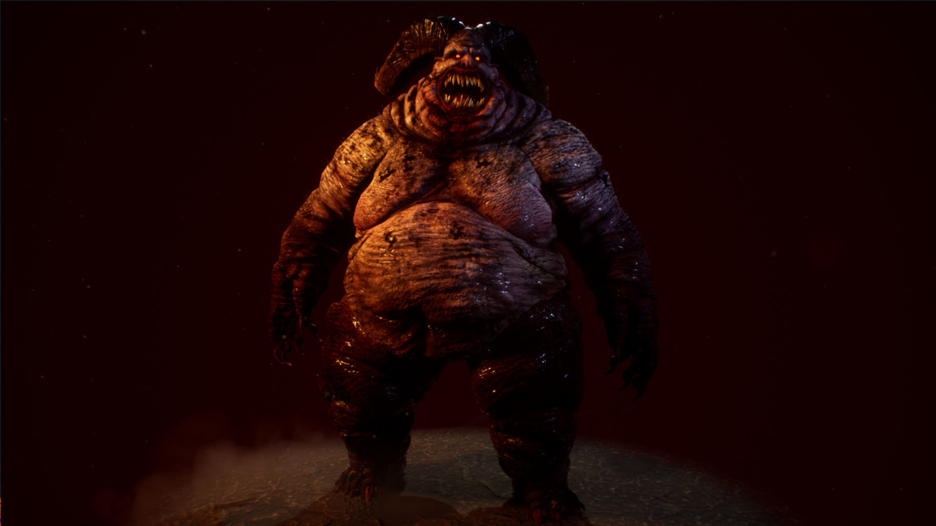 Demon 3 fat creature Low-poly 3D model_5