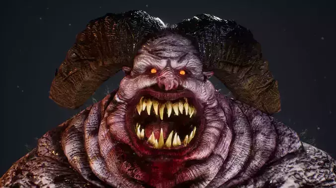 Demon 3 fat creature Low-poly 3D model
