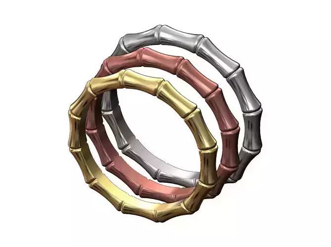 Bamboo pattern replica stackable ring